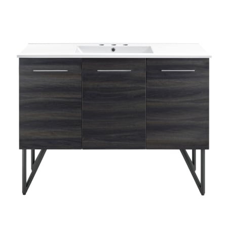 Swiss Madison Annecy 48" Free Standing Single Basin Vanity Set with Cabinet and Ceramic Vanity Top Black Walnut / White