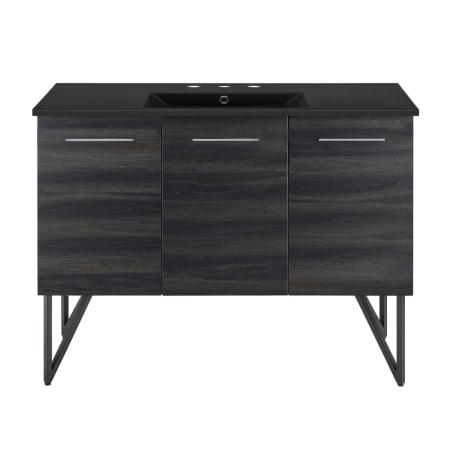 Swiss Madison Annecy 48" Free Standing Single Basin Vanity Set with Cabinet and Ceramic Vanity Top Black Walnut / Matte Black