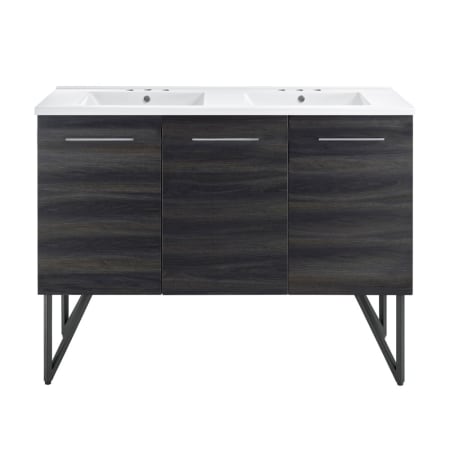 Swiss Madison Annecy 48" Free Standing Double Basin Vanity Set with Cabinet and Ceramic Vanity Top Black Walnut / White