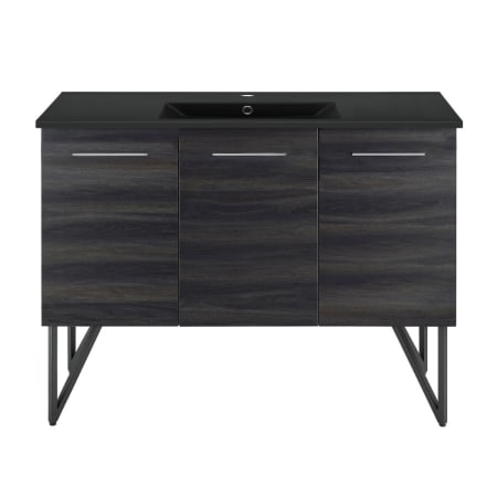 Swiss Madison Annecy 48" Free Standing Single Basin Vanity Set with Cabinet and Ceramic Vanity Top Black Walnut / Matte Black