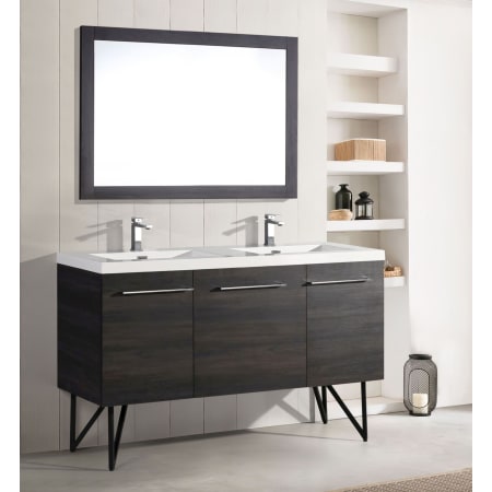 Swiss Madison Annecy 59" Free Standing Double Basin Vanity Set with MDF Cabinet and Cultured Marble Vanity Top