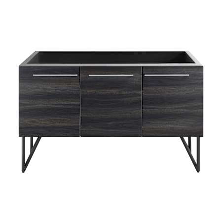 Swiss Madison Annecy 60" Double Free Standing Vanity Cabinet Only - Less Vanity Top Black Walnut