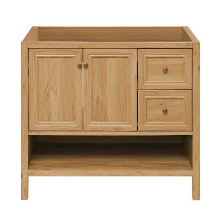 Swiss Madison Chateau 36" Single Free Standing Vanity Cabinet Only - Less Vanity Top Natural Oak