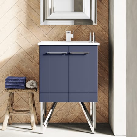 Swiss Madison Annecy 24" Free Standing Single Basin Vanity Set with Cabinet, and Ceramic Vanity Top Cinder Purple