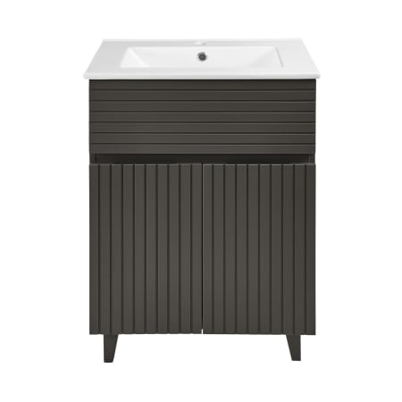 Swiss Madison Bernay 24" Free Standing Single Basin Vanity Set with Cabinet and Ceramic Vanity Top Cedar Grey