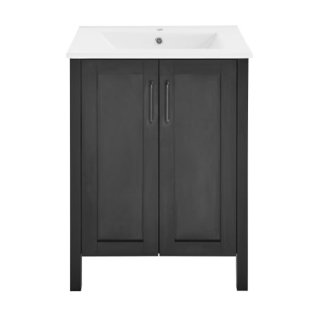 Swiss Madison Avallon 24" Free Standing Single Basin Vanity Set with Cabinet and Ceramic Vanity Top Matte Black