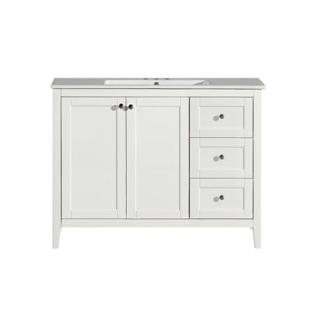 Swiss Madison Cannes 48" Free Standing Single Basin Vanity Set with Cabinet and Ceramic Vanity Top White / White
