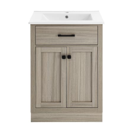 Swiss Madison Burdon 24" Free Standing Single Basin Vanity Set with Cabinet and Ceramic Vanity Top Oak