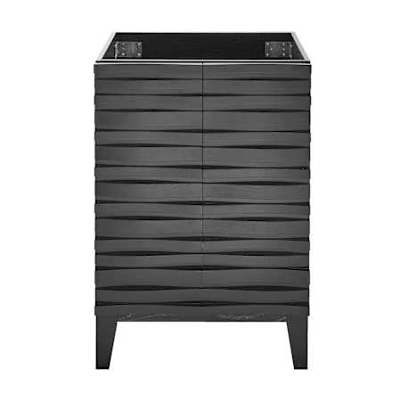 Swiss Madison Cascade 24" Single Free Standing Vanity Cabinet Only - Less Vanity Top Black