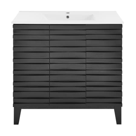 Swiss Madison Cascade 37" Free Standing Single Basin Vanity Set with Cabinet and Ceramic Vanity Top Black