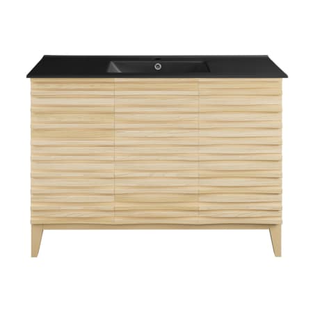 Swiss Madison Cascade 48" Free Standing Single Basin Vanity Set with Cabinet and Ceramic Vanity Top Natural Oak / Matte Black