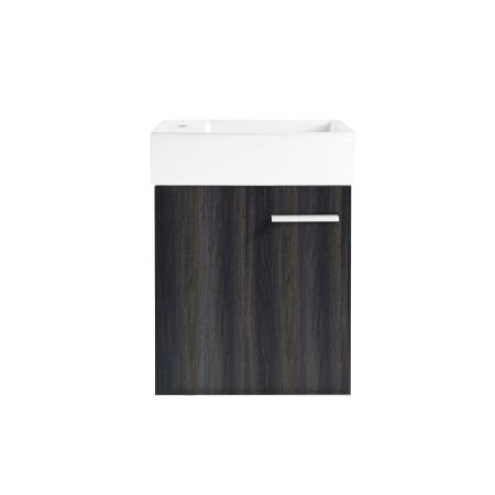 Swiss Madison Colmer 18" Wall Mounted Single Basin Vanity Set with Cabinet and Ceramic Vanity Top Black Walnut