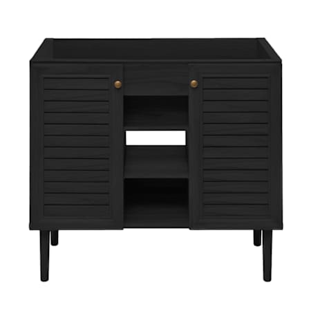 Swiss Madison Bron 36" Single Free Standing Vanity Cabinet Only - Less Vanity Top Black Oak