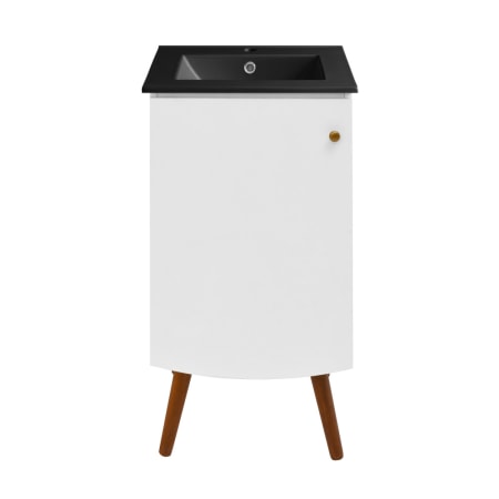 Swiss Madison Manoir 18" Free Standing Single Basin Vanity Set with Cabinet and Ceramic Vanity Top White / Matte Black