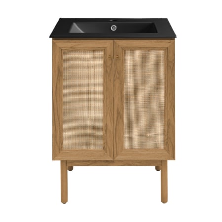 Swiss Madison Classe 24" Free Standing Single Basin Vanity Set with Cabinet and Ceramic Vanity Top Golden Oak / Matte Black