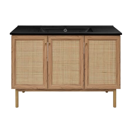 Swiss Madison Classe 48" Free Standing Single Basin Vanity Set with Cabinet and Ceramic Vanity Top Golden Oak / Matte Black