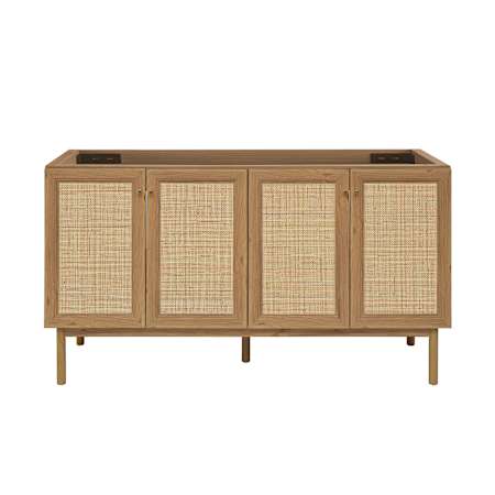Swiss Madison Classe 60" Double Free Standing Vanity Cabinet Only - Less Vanity Top Oak