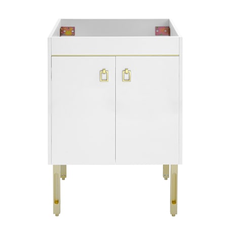 Swiss Madison Lumiere 24" Single Free Standing Vanity Cabinet Only - Less Vanity Top White / Gold