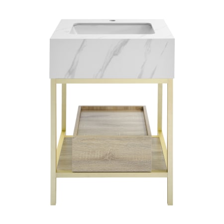 Swiss Madison Beau 20" Free Standing Single Basin Vanity Set with Cabinet Oak and Calacatta