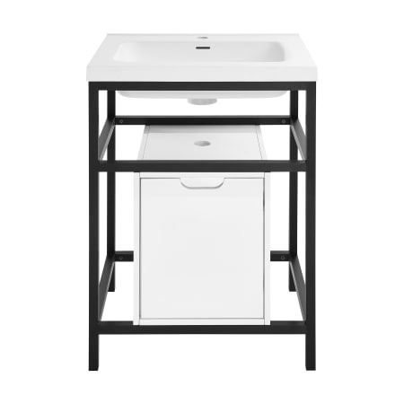 Swiss Madison Ivy 24" Free Standing Single Basin Vanity Set with Cabinet White / Matte Black Accent