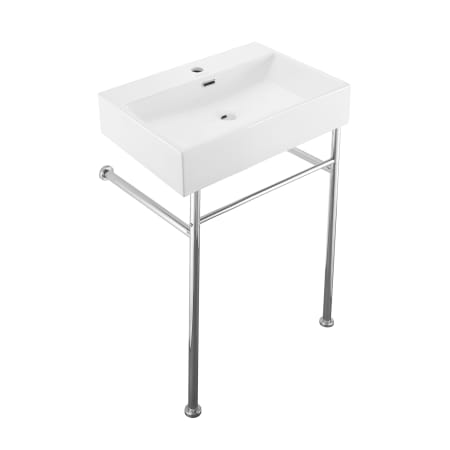 Swiss Madison Claire 35-7/16" High Console Sink Set Glossy White / Chrome