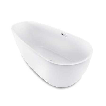 Swiss Madison Monaco 67" Free Standing Acrylic Tub with Center Drain and Overflow - Includes Toe Tap Drain Assembly White
