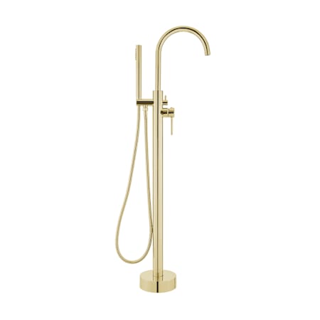 Swiss Madison Ivy Floor Mounted Tub Filler - Includes Hand Shower Brushed Gold