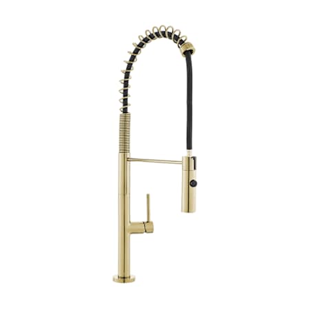 Swiss Madison Chalet 1.5 GPM Single Hole Pre-Rinse Pull Down Kitchen Faucet Brushed Gold