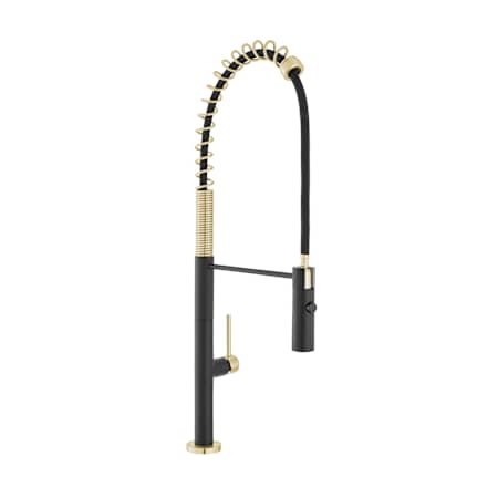 Swiss Madison Chalet 2.2 GPM Single Hole Pre-Rinse Pull Down Kitchen Faucet Brushed Gold / Black