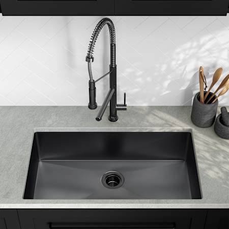 Swiss Madison Rivage 32" Undermount Single Basin Stainless Steel Kitchen Sink Black