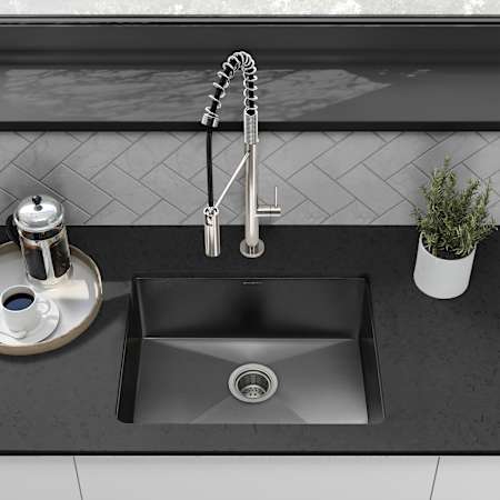 Swiss Madison Rivage 17-7/8" Undermount Single Basin Stainless Steel Kitchen Sink Black