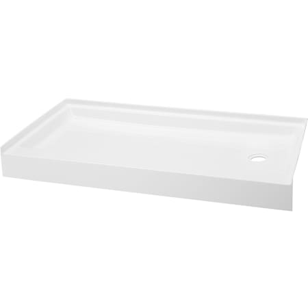 Swiss Madison Voltaire 60" x 34" Rectangular Shower Base with Single Threshold and Right Drain Glossy White