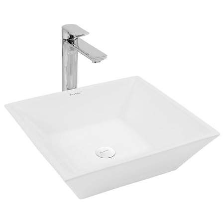 Swiss Madison St. Tropez 16-1/2" Square Ceramic Vessel Bathroom Sink White