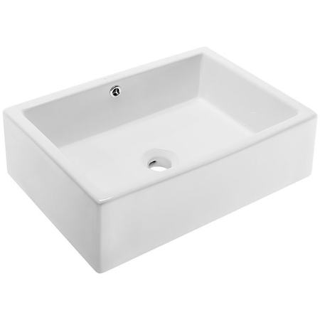 Swiss Madison Voltaire 20" Rectangular Ceramic Vessel Bathroom Sink with Overflow Glossy White