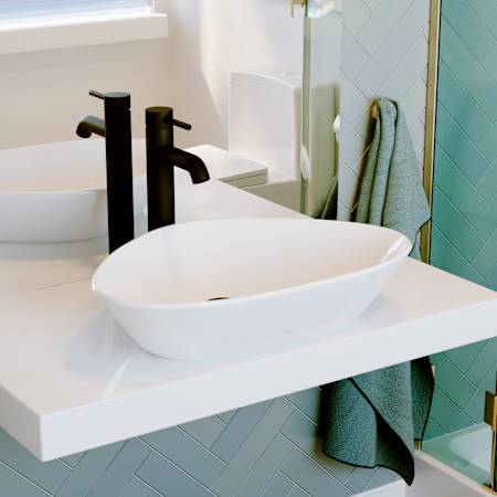 Swiss Madison Bastille 23" Specialty Ceramic Vessel Bathroom Sink Glossy White