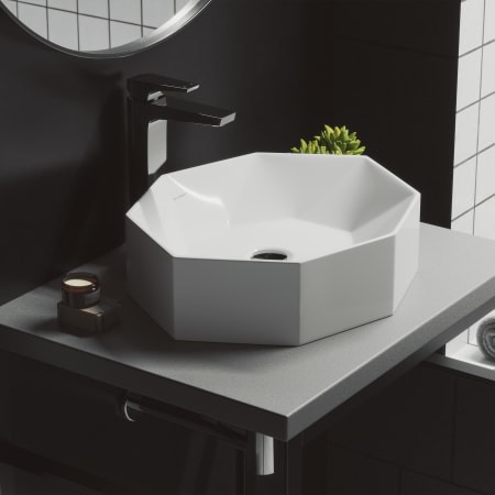 Swiss Madison Brusque 19-5/16" Specialty Ceramic Vessel Bathroom Sink Glossy White