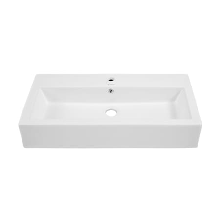Swiss Madison Plaisir 32" Rectangular Vessel Ceramic Bathroom Sink with 1 Faucet Hole and Overflow White