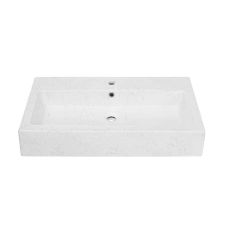 Swiss Madison Voltaire 32-1/4" Rectangular Ceramic Vessel Bathroom Sink with Overflow and Single Faucet Hole Static White Marble