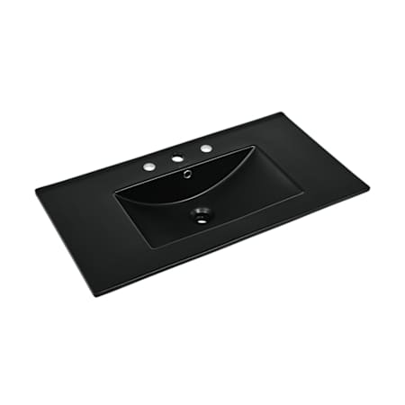 Swiss Madison 36" Ceramic Vanity Top Glossy Black