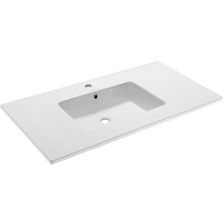 Swiss Madison Voltaire 38" Ceramic Vanity Top - 1 Pre-drilled Hole Glossy White