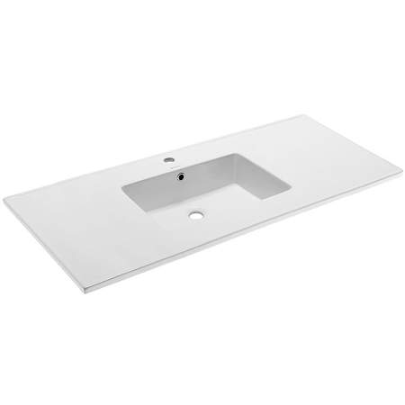 Swiss Madison Voltaire 50" Ceramic Vanity Top - 1 Pre-drilled Hole Glossy White