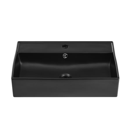 Swiss Madison Claire 22-1/16" Rectangular Ceramic Wall Mounted Bathroom Sink with Overflow and Single Faucet Hole Matte Black