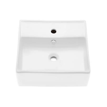 Swiss Madison Clair 16" Rectangular Ceramic Wall Mounted Bathroom Sink with Overflow and Single Faucet Hole White