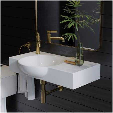 Swiss Madison Chateau 30" Rectangular Ceramic Wall Mounted Bathroom Sink with Single Faucet Hole Glossy White