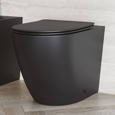 Swiss Madison St. Tropez Elongated Toilet Bowl Only - Seat Included Matte Black