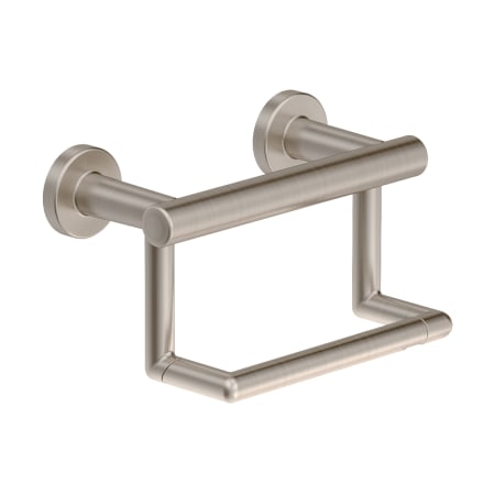 Symmons Dia Wall Mounted Pivoting Toilet Paper Holder with Assist Bar Satin Nickel