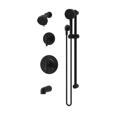 Symmons Dia HydroMersion Pressure Balanced Tub and Shower System with Shower Head, Hand Shower, Shower Arm, Hose, and Valve Trim Matte Black
