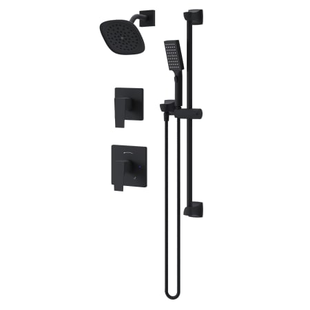 Symmons Verity HydroMersion Pressure Balanced Shower System with Shower Head, Hand Shower, Shower Arm, Hose, and Valve Trim Matte Black