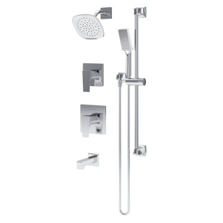 Symmons Verity HydroMersion Pressure Balanced Tub and Shower System with Shower Head, Hand Shower, Shower Arm, Hose, and Valve Trim Polished Chrome