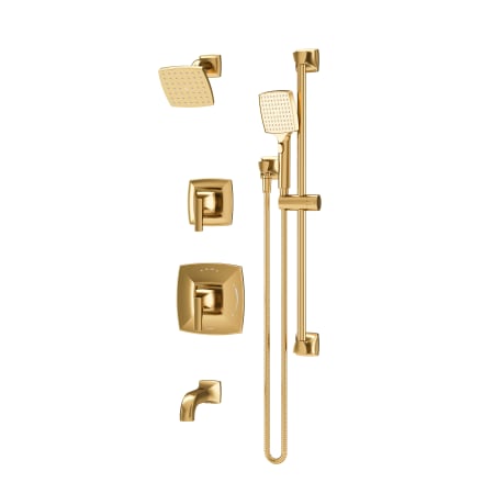 Symmons Oak Tub and Shower Trim Package with 1.5 GPM Single Function Shower Head, Double Handle, and Hand Shower Brushed Bronze